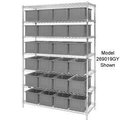Global Equipment Chrome Wire Shelving With 24 6"H Grid Container Gray, 60x24x74 269021GY